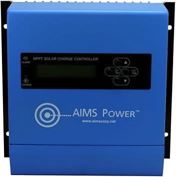 Aims Power SCC30AMPPT 30 AMP Solar Charge Controller, 12V or 24 Volt Solar Systems; 4 Stage Charging; Battery Type Selector; Stackable; Over Temp Protection