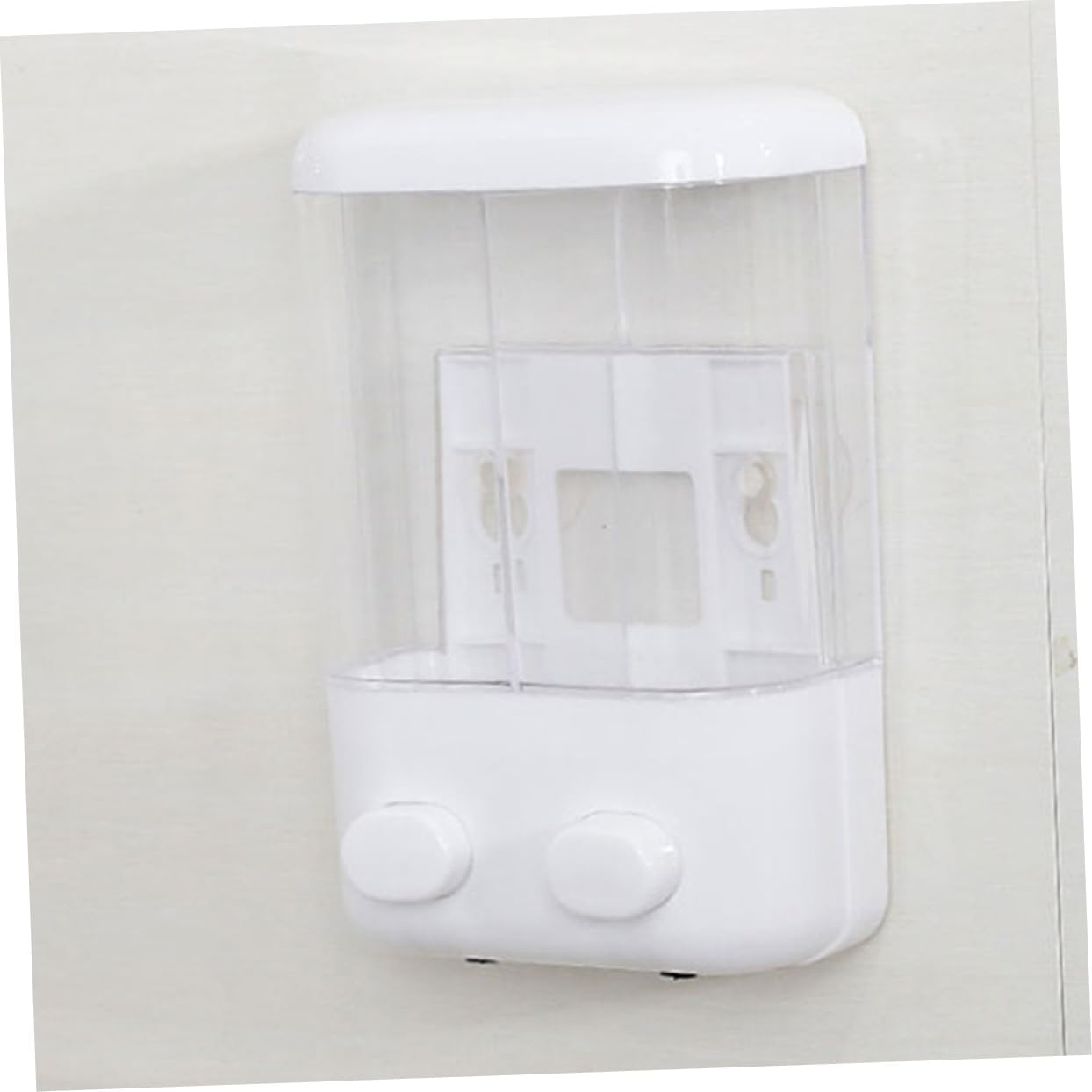 Refillable Wall Mounted Shower Dispenser Chamber Liquid Soap and Shampoo Friendly Dual Compartment Pump for Bathroom and Hotel Use