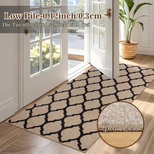 TUKDAK Weben Teppich Läufer Flur rutschfest 80x150cm, Waschbar Küchenteppich, Flurläufer Modern, Teppichläufer, Küchenläufer, Flur Teppich… – Ansicht 2