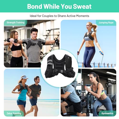 Image of Weighted Vest for Men and Women 6lbs /8lbs /12lbs /16lbs /20lbs Adjustable Weights Rucking Vest for Walking, Strength, Training, Running