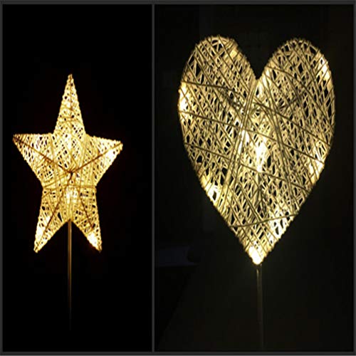 Lurrose 2Pcs Luzes da Noite da Estrela Do Coração Luz Do Sinal Do Casamento da Mesa Alimentado por B