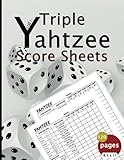  Triple Yahtzee Score Sheets: Triple Yahtzee Score Book, 120 Large Score Pads for Scorekeeping, Score Keeper Book, Score Card, Yahtzee Dice Game Score Sheets.