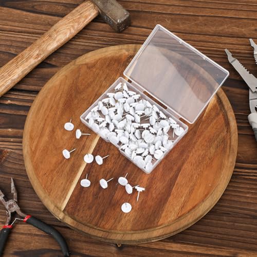 XIHIRCD 100stk Reflektierende Reißzwecken zur Wegmarkierung, Box-Paket Reflektierende Weg-Reißzwecken im Dunkeln Leuchtende Reißzwecken für die Jagd Camping Wandern (Silber)