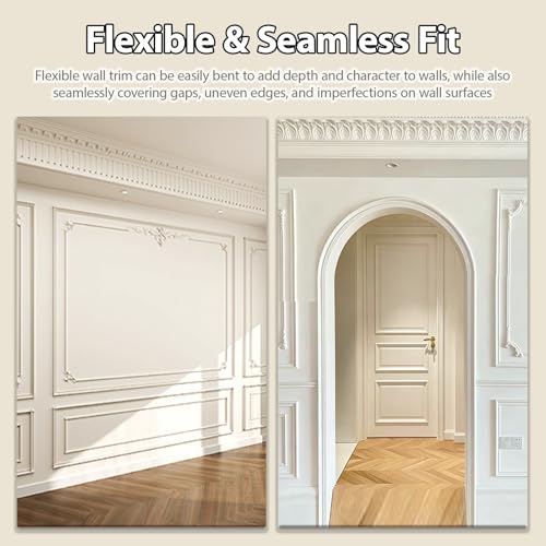 Kit de moldura de pared 3D personalizable y cortable de 10 metros 3