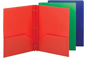 Smead Assorted Two-Pocket Plastic Prong Folders