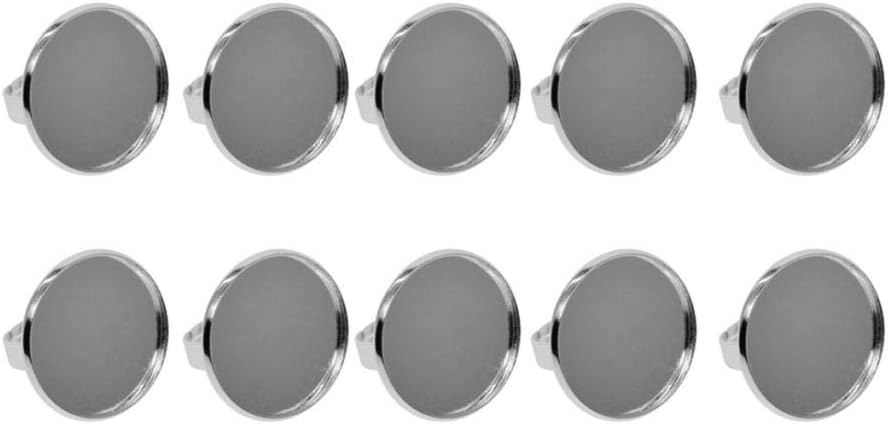 SNAPPSY 2x10x Adjustable Ring Base Blanks Ring Findings for 25mm Cabochon White Golden