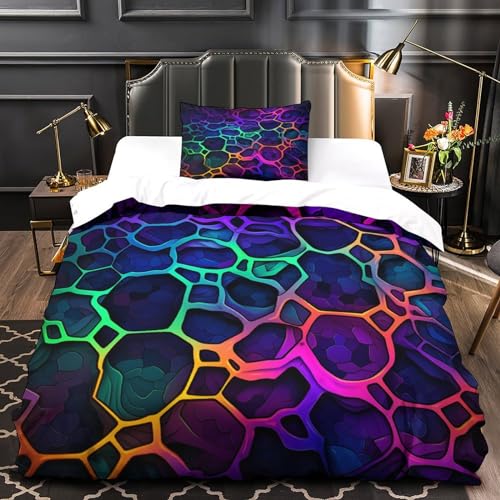 Parure de lit nid d'abeille 3D à fermeture éclair pour un lit vite fait