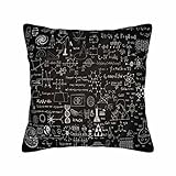 Husandy Throw Pillow Covers Education Science Formulas On Chalkboard Math Schematic Physics Pillow Case 18x18 Inch Cushion Cover for Home Party Decor (HUS-AN-DY045)