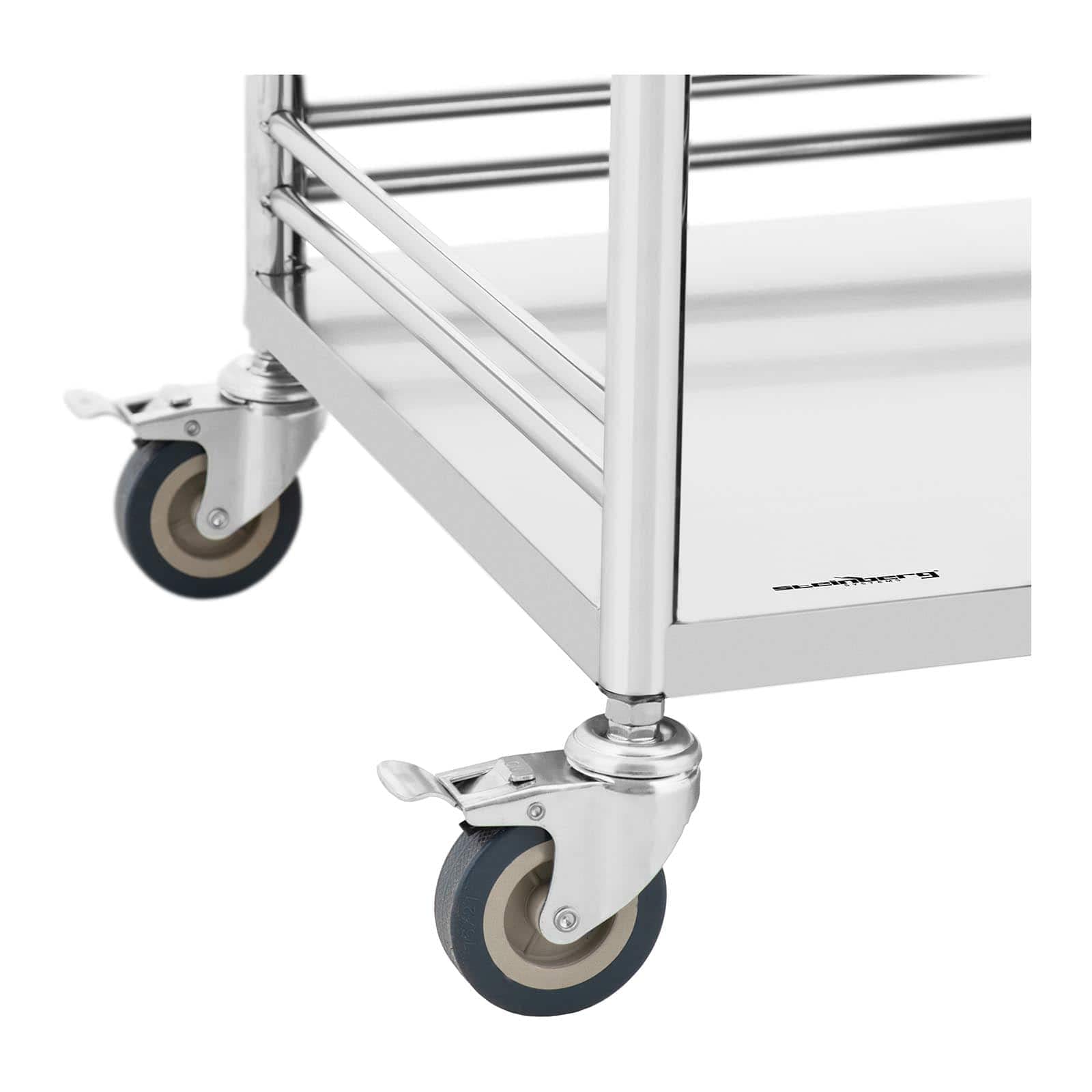 Steinberg Systems SBS-LF-139 - Carrello per la biancheria, 3 ripiani, 50 kg, in acciaio inox, con ruote, in metallo con ruote