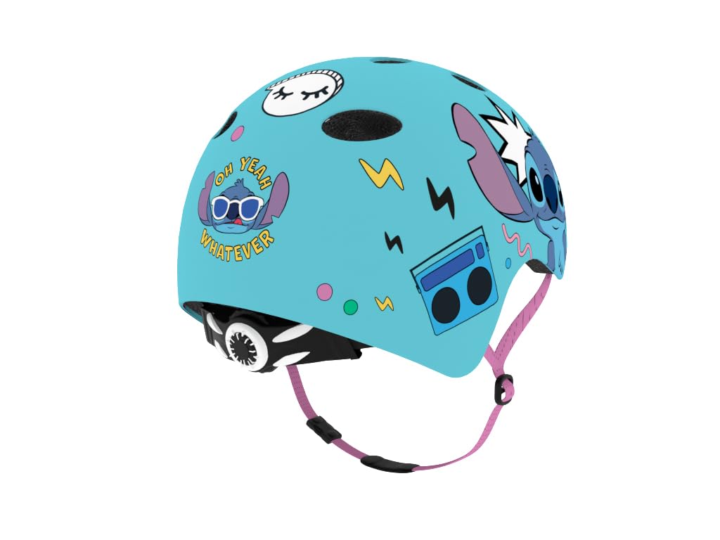 Seven Polska Disney - Casco da bicicletta Stitch, Roller Blades, Skater, 52-56 cm, a partire da circa 6 anni
