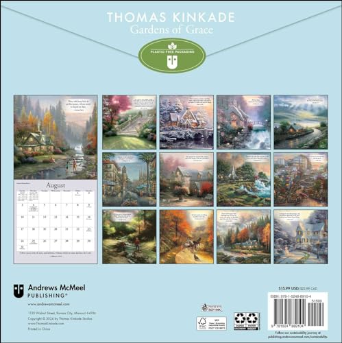 Thomas Kinkade Gardens of Grace with Scripture 2025 Wall Calendar - Image 2