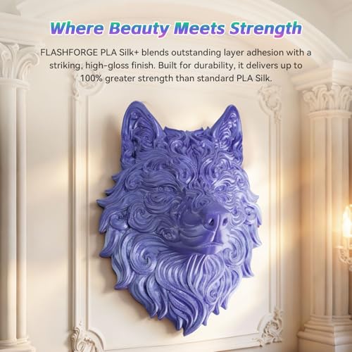 Image of FLASHFORGE Silk+ PLA Filament 1.75mm Violet, Silky Texture 3D Printing Filament, Enhanced Layer Adhesion with Stunning Surface Finish; Chrome-Like Brilliance and Silk-Smooth Perfection