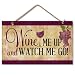 Highland Graphics "Wine Me Up" Wood Kitchen Sign,brown