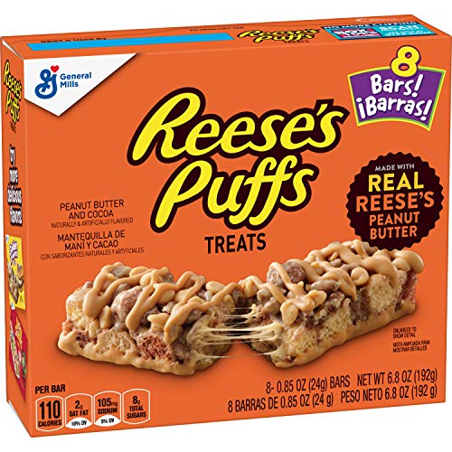Reese's Puffs Breakfast Cereal Treat Bars, Peanut Butter & Cocoa, 8 Ct (Pack Of 6) #TOP1