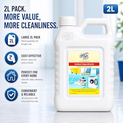 Image of Cleansol Sodium Hypochlorite Solution - 2 Litre - Multipurpose Disinfectant Liquid