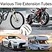 XTIFNDI 2pcs Tire Rubber Valve Extension Tube Extender, Valve Stem Extender Tire Inflation Extension Hose Tire Valve Extension Tool for Car Tire Motorcycle Bicycle RV Inflatable Extension Nozzle