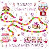 Outus Candy Bulletin Board Decor Set Classroom Decoration Ice Cream Candy Cutout with Glue Points for Birthday Party Classroom School Office Supply Halloween Decor(Sweet)