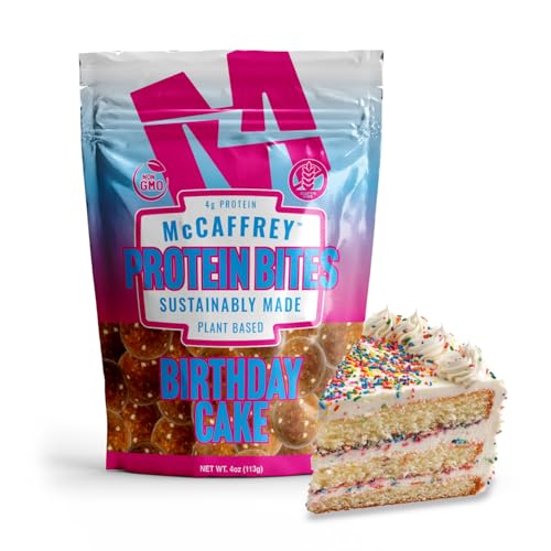 McCaffrey Protein Bites - Birthday Cake Flavor - 4g Protein - Gluten-Free, Vegan-Friendly Energy Bites - High Fiber Snack - Pack of 6