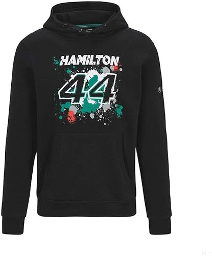 Mercedes Benz AMG Petronas F1 Men's Lewis Hamilton #44 Hooded Sweatshirt - Black
