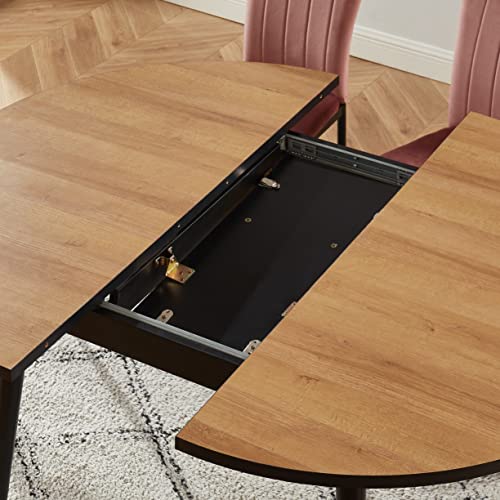Table extensible 120 à 150cm Cavallo BAÏTA bois et noir avec allonge centrale - 7