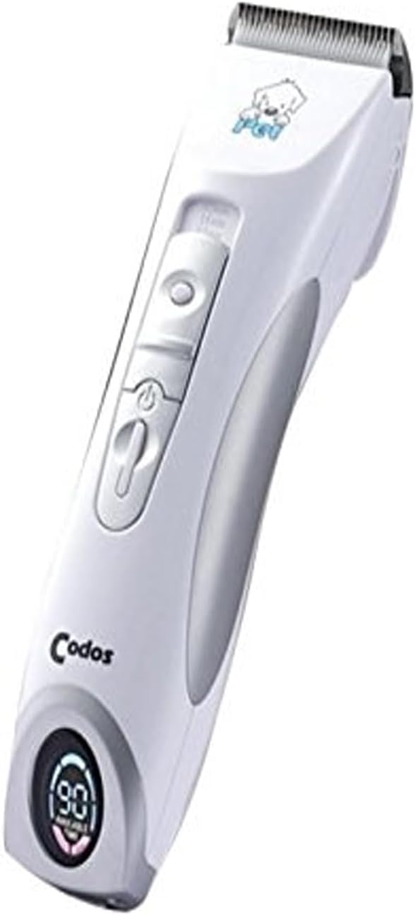 Qosea Codos Professional Rechargeable Cordless Pet Dog Grooming Cipper Kits Hair Trimmers Electric Shaver With Lcd Display Screen - Unisex, White