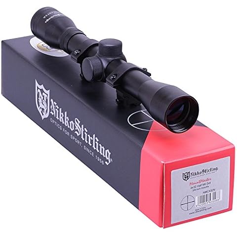 Nikko Stirling Mountmaster 4x32 Half Mil Dot Riflescope With Mounts NMC432 Airgun Rifle Scope Telescopic Sight Cover