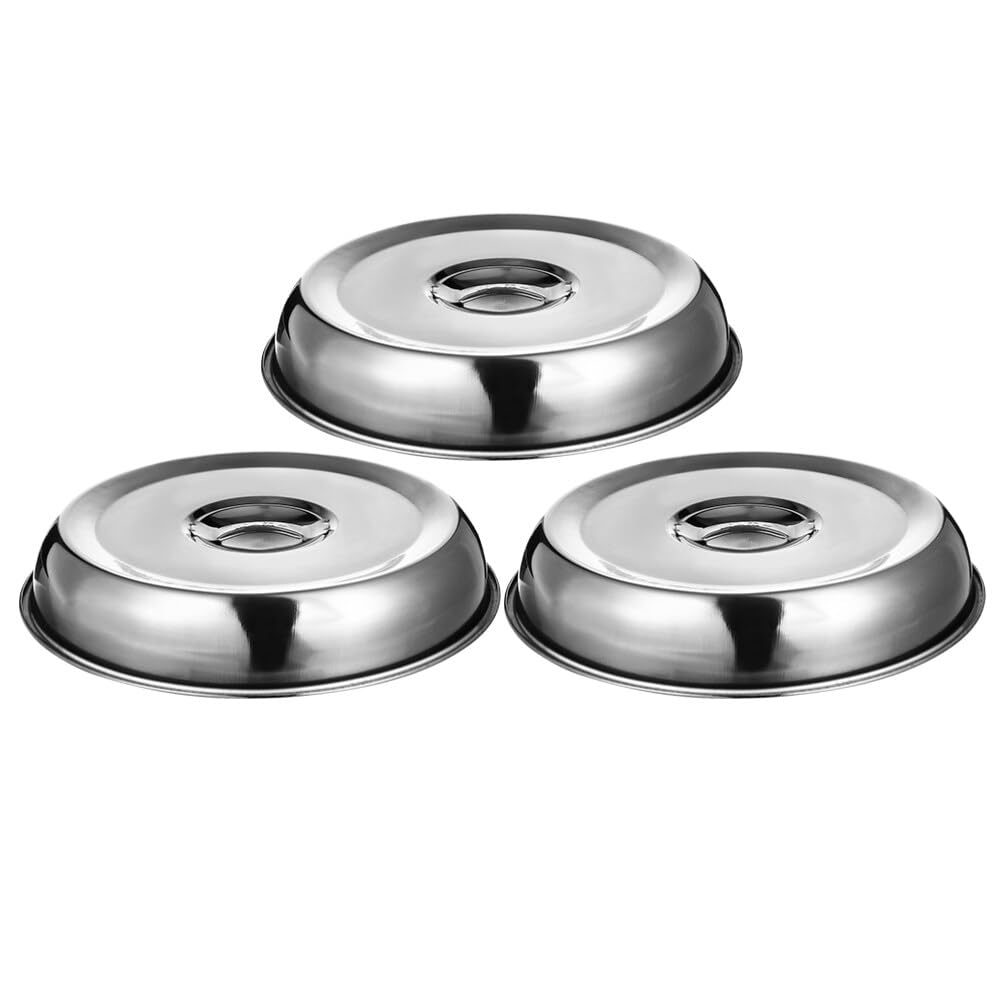 Alipis Copertura per Alimenti in Acciaio Inox 3 Pezzi, Pratico Coperchio a Cupola per Bistecca e Grigliate, per Ristorante e Hotel, Mantiene Cibo Pulito
