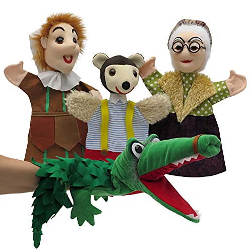Familien Handpuppen Set - Opa, Oma, Papa, Mama, Tochter, Sohn