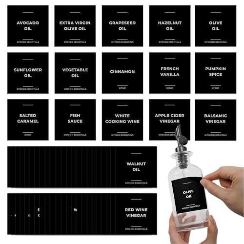 Étiquettes autocollantes pour cuisine noir mat lot complet 61