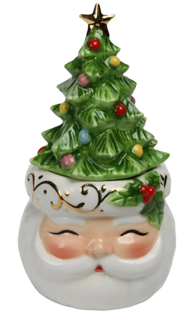 December Diamonds Santa Tree - Set sale e pepe magnetico in ceramica, 8 cm