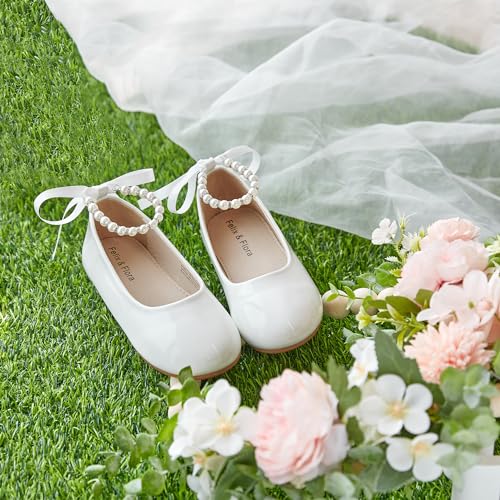 Image of Felix & Flora Girls Toddler Little Ballet Shoes - Flower Girls Mary Jane Flats Dress Shoes Party Wedding