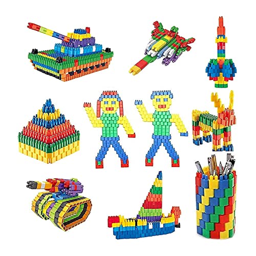 Image of Gambit Bulid Structures Interlocking Play Mat Building Bullet Blocks Set (250 Pieces) Smart Activity Fun and Learning Train Blocks for Kids - Multi-Color