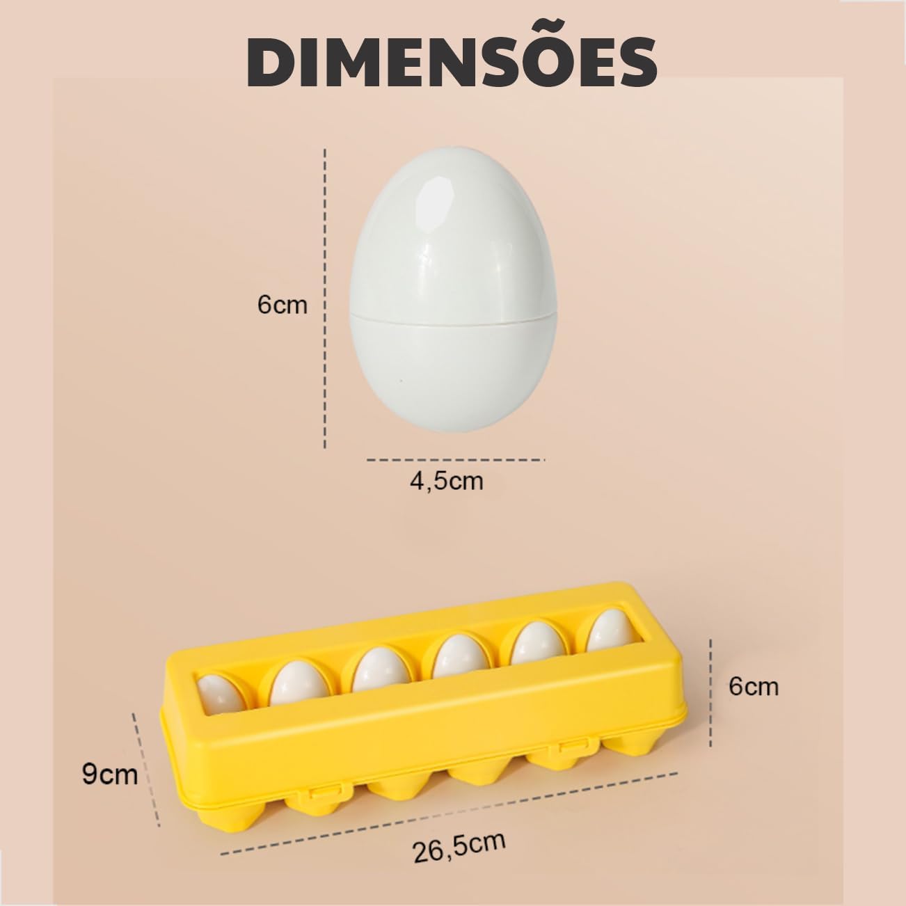 Brinquedo Educativo Divertido Montessori Infantil Caixa de Ovos De Encaixar Formas Geométricas e Cores (Caixa com 12 unidades)