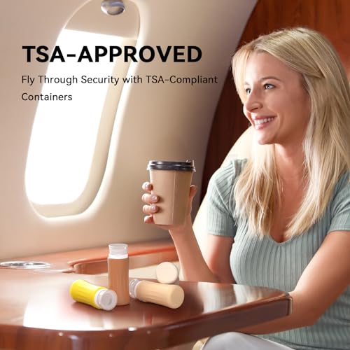 Image of DEPOZA 4 Pack Travel Size Toiletries Containers Sets - TSA Approved Leak Proof Silicone Travel Bottles with Label - BPA Free for Shampoo, Conditioner, Lotion, Soap Travel Essential Accessories