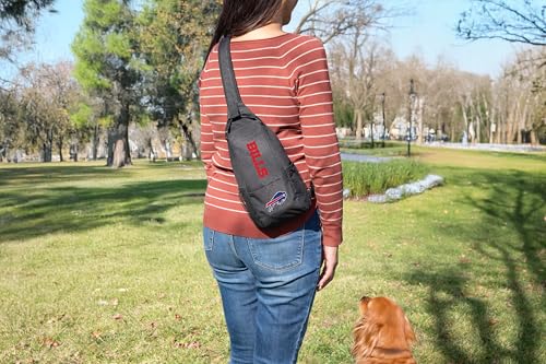 PICNIC TIME Buffalo Bills Strider Crossbody Cooler Sling Bag, Insulated 3 Can Capacity Tactical Shoulder Pack, Anti-Theft Water Resistant Black Travel Chest Bag & Small Outdoor Daypack (Black) by PICNIC TIME - Used condition - Image 6