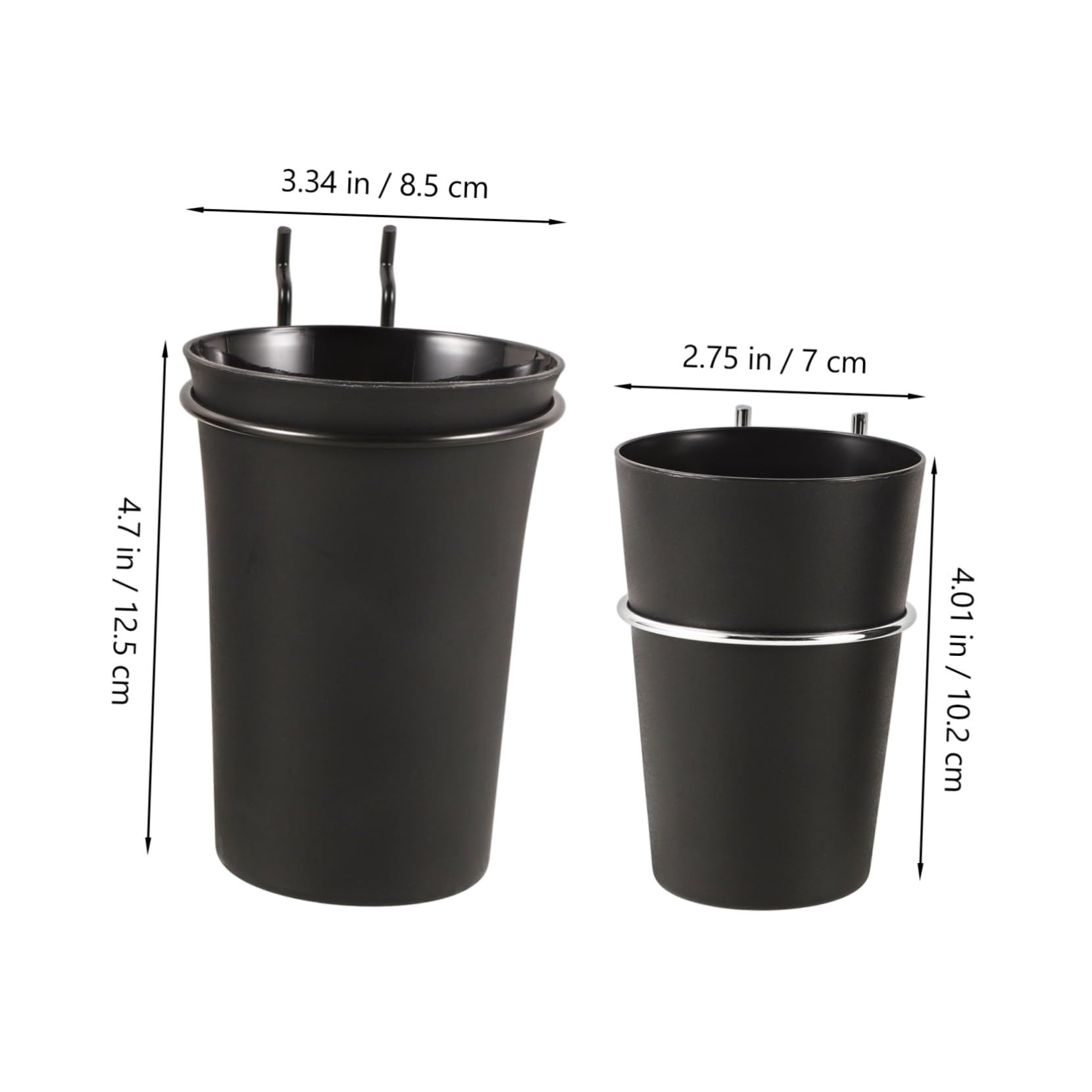 COEAHLI 2pcs Pegboard Cup Holders with Hooks, Multi-Function Pegboard Bins with Rings for Garage, Office, Home Organizing Storage