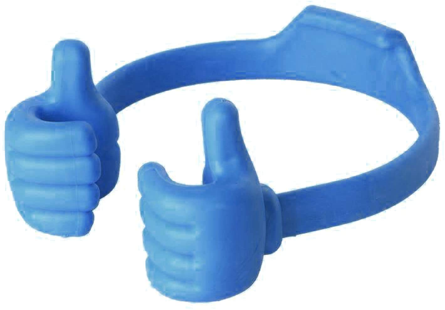Thumbs Up Movie Watching Mobile Cell Phone Holder Lazy Bed Desktop Mount Stand,Universal Flexible Multi-angle Cute Desk Desktop Phone Holder for Home Office (Blue)