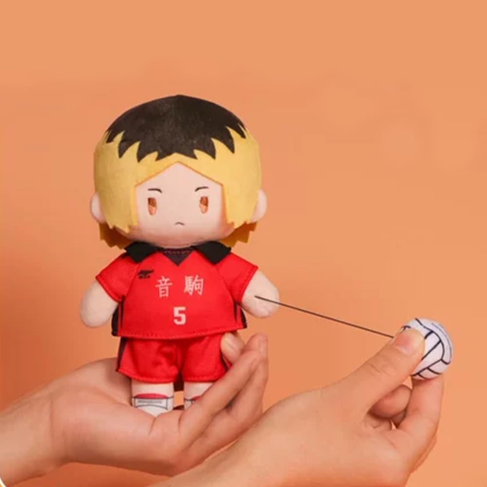 Shoyo Hinata Plüsch-Kome, Kenma, Plüschfigur, Schlüsselanhänger, Anime, PP-Baumwolle, Kissen, 18 cm, weich, gefüllt, pelzig, Tasche, Charm, Sofakissen, Heimdekoration, 4 Stück