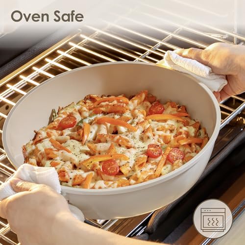 SENSARTE 17Pcs Ceramic Nonstick Cookware Set Non-toxic Healthy Pots and Pans Set Ceramic Kitchen Cooking Frying Pans with Stay-cool Handle, PFAS/PTFE/PFOA Free, Dishwasher Safe, Induction Compatible by SENSARTE - Image 3