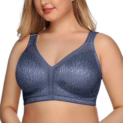 Image of DotVol Women's Full Figure Minimizer Bras Comfort Large Busts Wirefree Non Padded Plus Size Bra