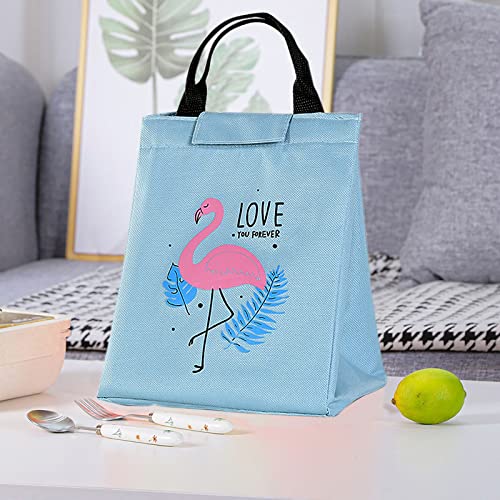 Yyaaloa Lunch Bag For Women/Kids Girls Boys Insulated Tote Bag Lunch Box Makeup Bag Resuable Cooler Bag Lunch Container Waterproof For Work Picnic Or Travel (Flamingo Blue) #TOP4