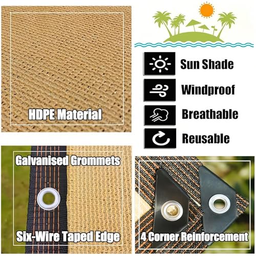 Tela de sombra beige texturizada de alta densidad para jardín 6