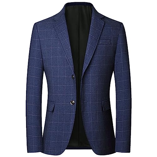 Men's Plaid Blazer Sports Coat Slim Classic Fit Fashion Checkered Suit Jacket One Button Fashion Tuxedo for Wedding Prom2