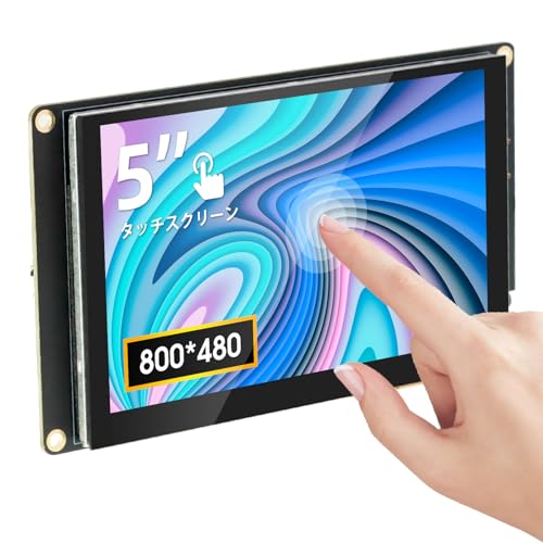 5インチ ミニタッチスクリーンモニター IPS静電容量式 5点マルチタッチ対応 800×480 HD液晶ディスプレイ CRV00117L
