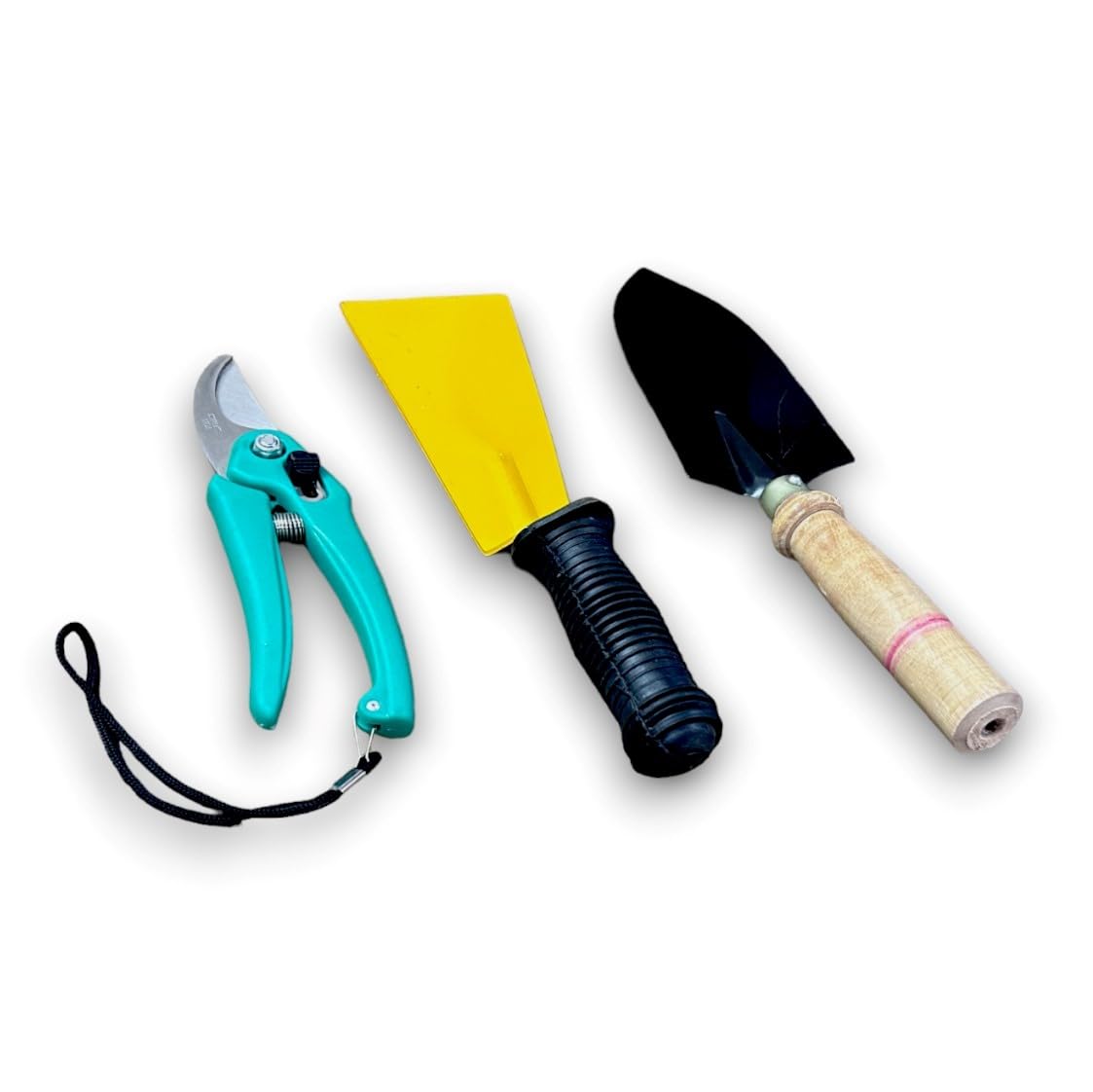 Garden Tool Kit - Pruning Shears, 3-Inch Khurpi, Trowel, Set of 3 - Heavy Duty (Set of 3)