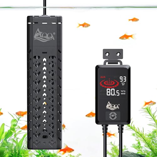 AQQA Aquarium Heater 1200W for 170-290 Gallon Large Fish Tank Submersible Pond Heater with External Controller Overheat & Dry-Run Protection Adjustable Temp Range 59-93 (AQ197-1200W for 170-290Gal)