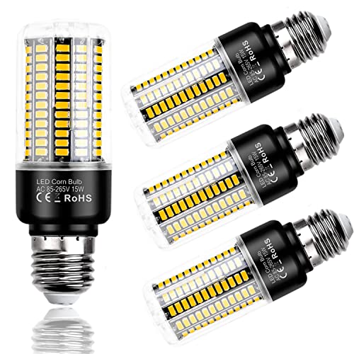 Lampadine a LED E26, Lampadina a candelabro LED da 15 W Equivalente a 150 Watt, 1900 lm, Lampadine per lampadari a LED decorative non dimmerabili con base standard E26 (E26, Warm White)