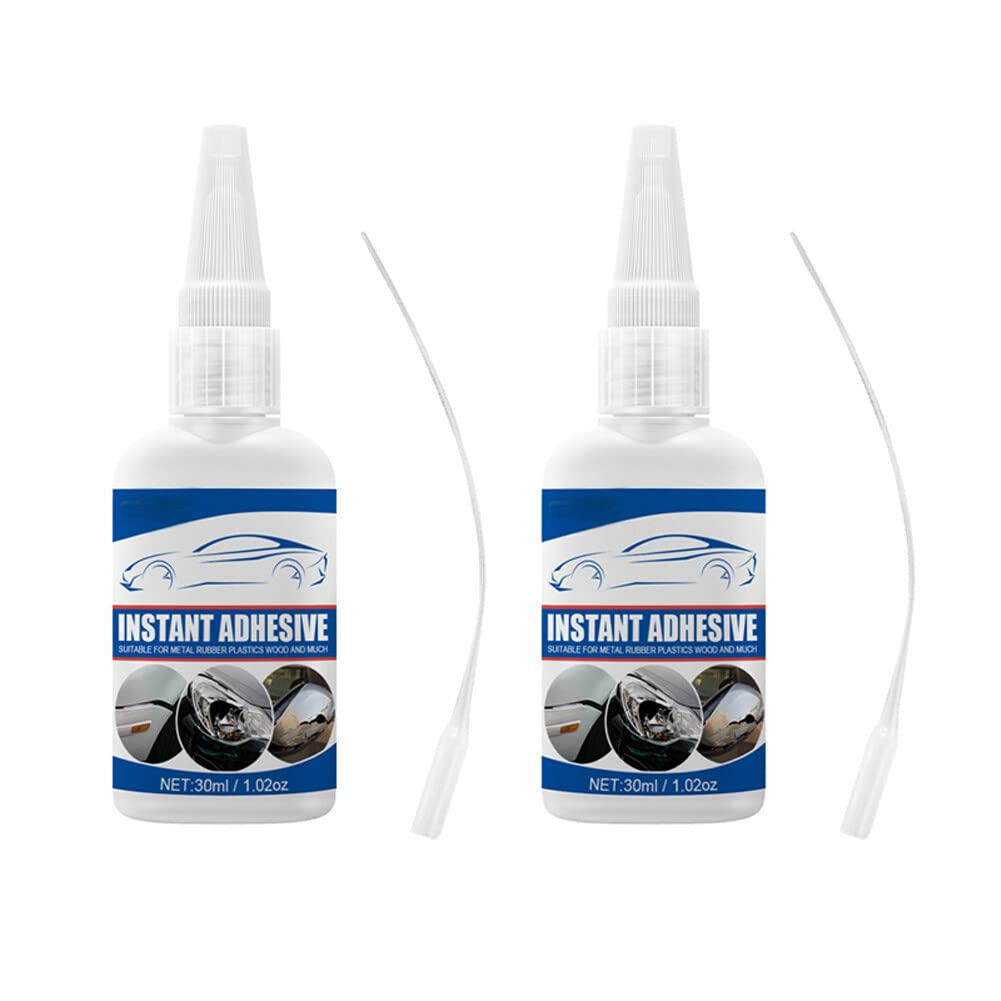 2PCS Plastic Glue, Plastic Adhesive, for bonding Plastic and Plastic, Plastic and Other Material. Instant Clear Glue for Plastic, Model, Acrylic, Wood, Plastic, Metal, Leather Ceramic