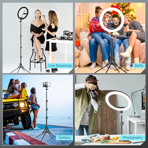 11.5 inch Ring Light with Tripod Stand & Phone Holder Tall 177cm/69.5",Large Professional Selfie Ring Lights for Phone,LED Standing Ringlight for Makeup,Video,Streaming,Youtube - Image 5