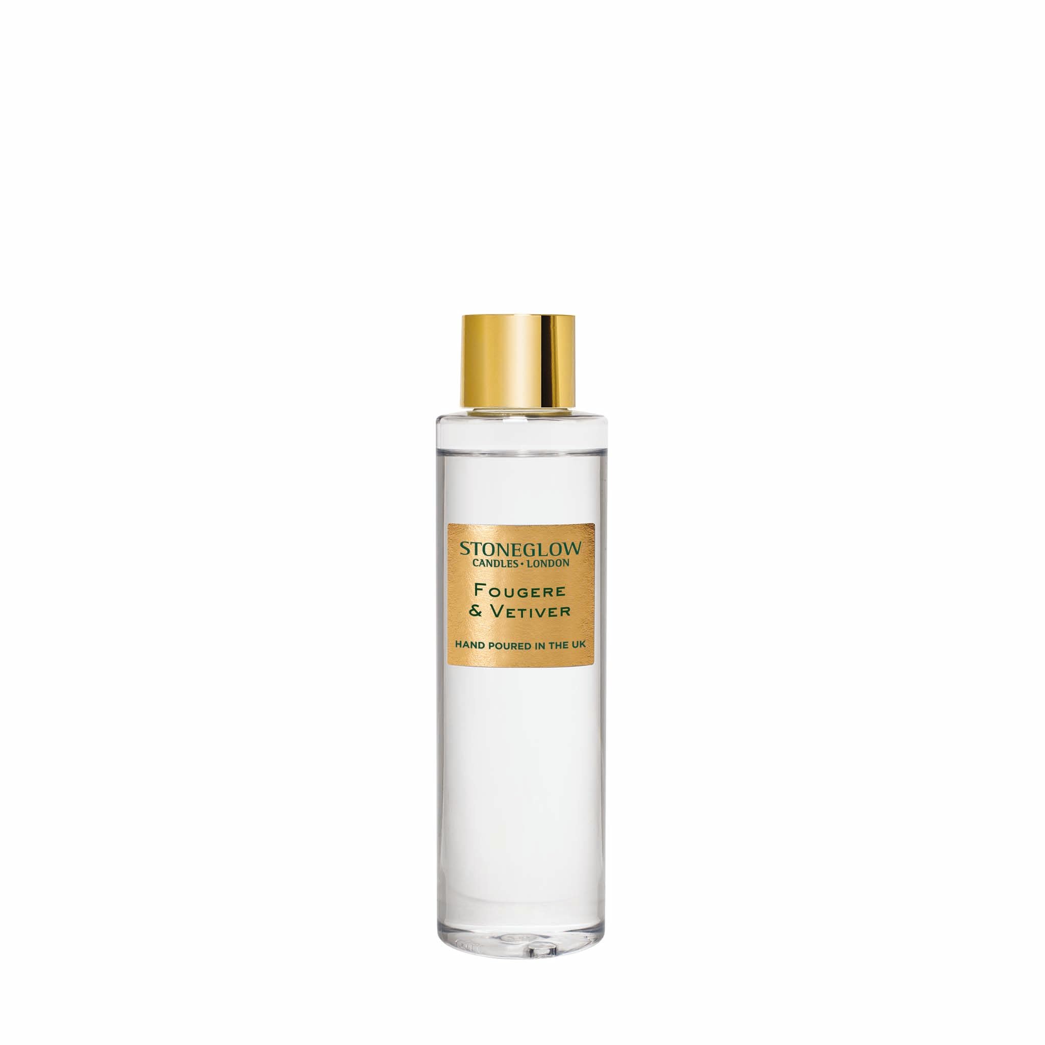Stoneglow Luna Collection - Fougere & Vetiver 210ml Scented Reed Diffuser Refill - Green & Gold